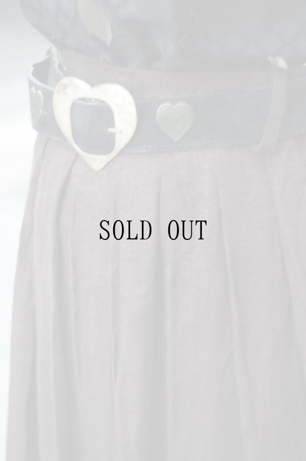 画像7: "BERWIN＆WOLEFl" EU 無地 ブラウン リネン フレア チロル スカート  w75cm[20043]