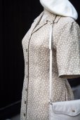 画像8: "Rosabonhenr"  ベージュ系 花柄 半袖 レトロワンピース オープンカラー[20049]