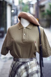 ”Ralph lauren” 無地 カーキ 半袖 ポロシャツ ワンポイント刺繍[20050]