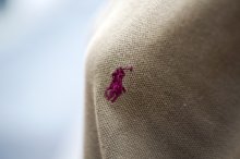 他の写真1: ”Ralph lauren” 無地 カーキ 半袖 ポロシャツ ワンポイント刺繍[20050]