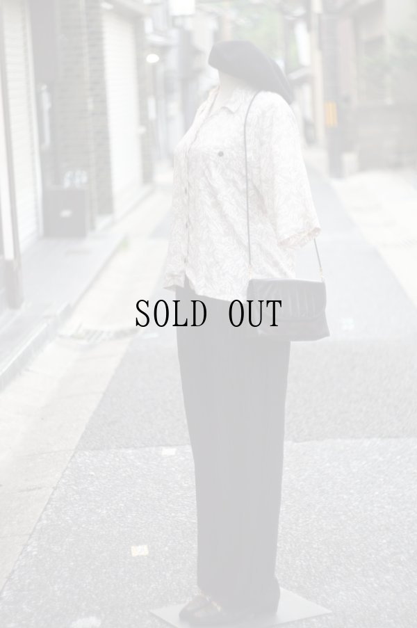 画像3: ”GEPETTO” US 無地 黒 パンツ プリーツ ウエストゴム  /w66cm [20055]