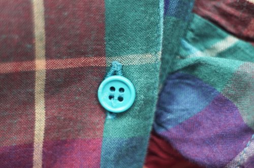 他の写真1: "TOUCHE" マルチカラー チェック柄 コットン 五分袖 レトロワンピース フリルカラー フリル[20064]