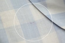 他の写真1: "mesurable" ブルー系 チェック柄 半袖 ブラウス 丸襟[20074]