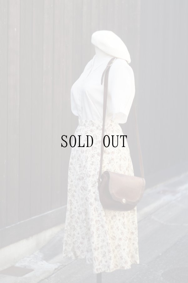 画像9: "SCHONMORE" 無地 ベージュ 半袖 ブラウス レギュラーカラー 二重襟 [20124]