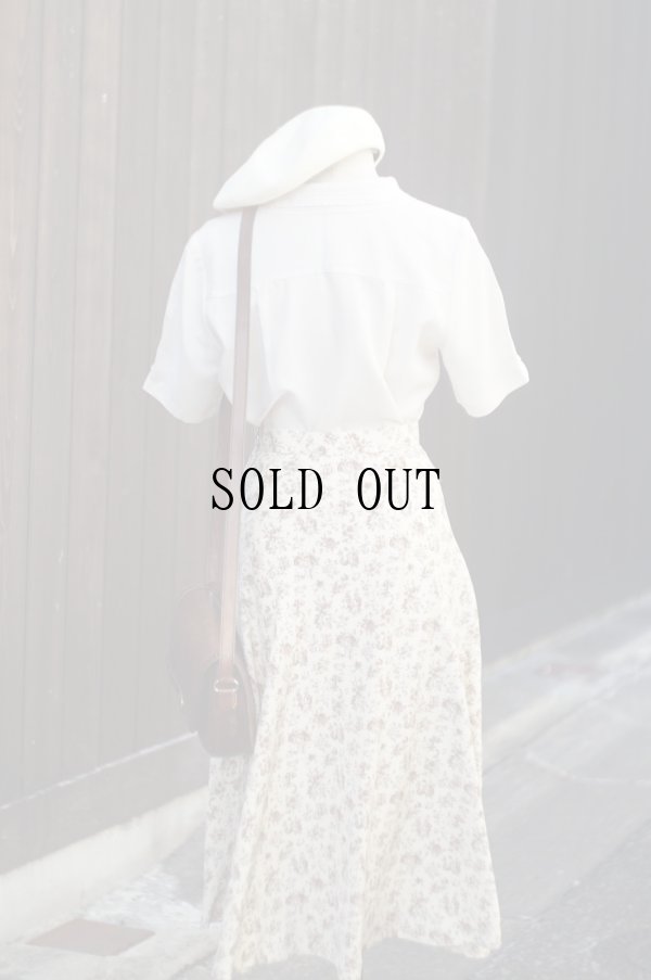 画像11: "SCHONMORE" 無地 ベージュ 半袖 ブラウス レギュラーカラー 二重襟 [20124]