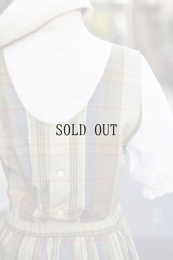 画像7: "ARISTY" コットン グリーン系 タータンチェック柄 ジャンパースカート [20132]