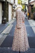 画像3: "Sa-sarone" ピンク系 花柄 七分袖 レトロワンピース カシュクール [20129]