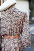 画像9: "Sa-sarone" ピンク系 花柄 七分袖 レトロワンピース カシュクール [20129]
