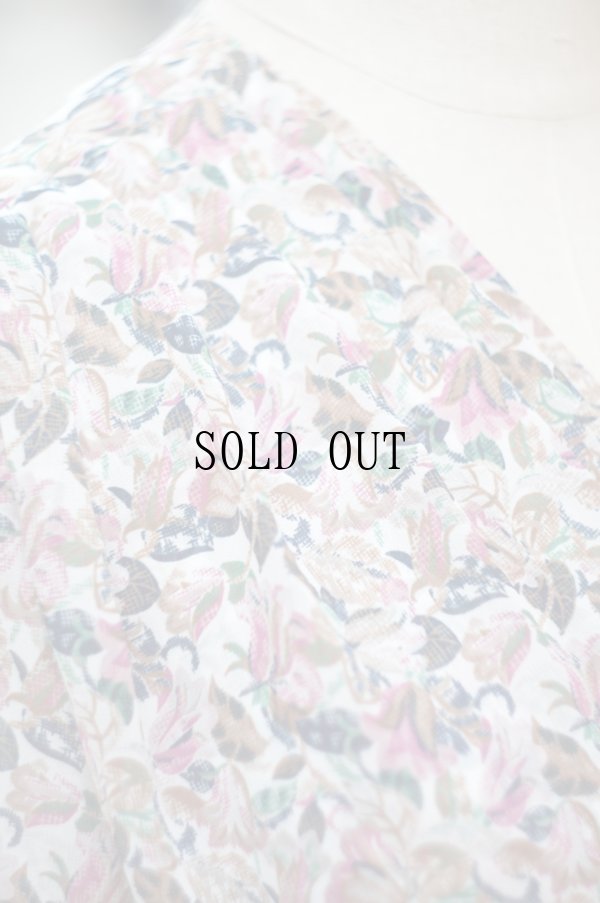 画像7: "Sa-sarone" ピンク系 花柄 七分袖 レトロワンピース カシュクール [20129]