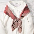 画像10: "Yves Saint Laurent イヴサンローラン" ピンク系 ドット シルク スカーフ 78cm×78cm[20080]