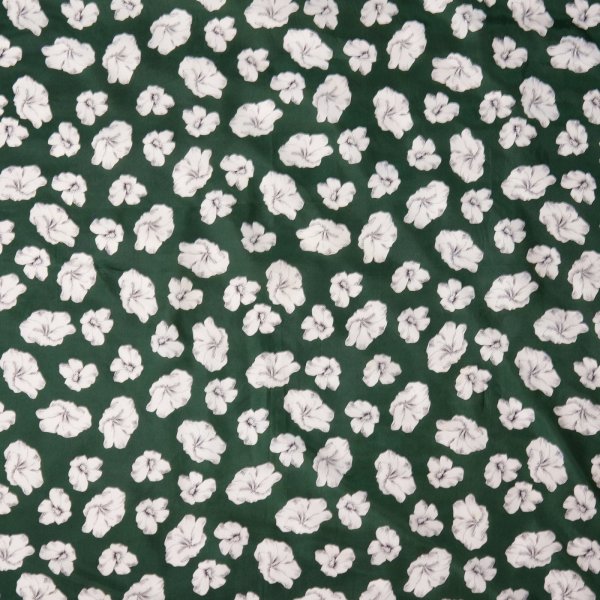 画像2: グリーン系 花とストライプ柄 シルク スカーフ 90cm×90cm[20096]