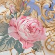 画像4: "Pierre Balmain ピエールバルマン" ライトブルー系 花柄 シルク スカーフ 88cm×88cm[20084]