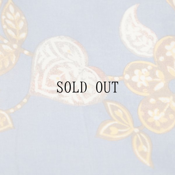 画像3: "レリアン" ブルー系 エスニック花柄 コットン スカーフ 86cm×86cm[20082]