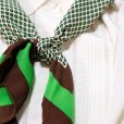 画像6: "Yves Saint Laurent イヴサンローラン" ブラウン グリーン系 ドット風柄 シルク スカーフ 76cm×76cm[20097]