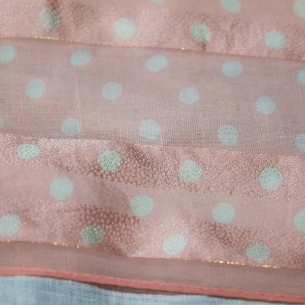 画像4: ピンク×白 ドット シルク スカーフ 88cm×88cm[20094]