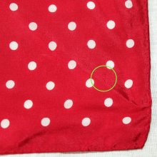 他の写真1: 赤×白 ドット シルク スカーフ 79cm×79cm[20086]