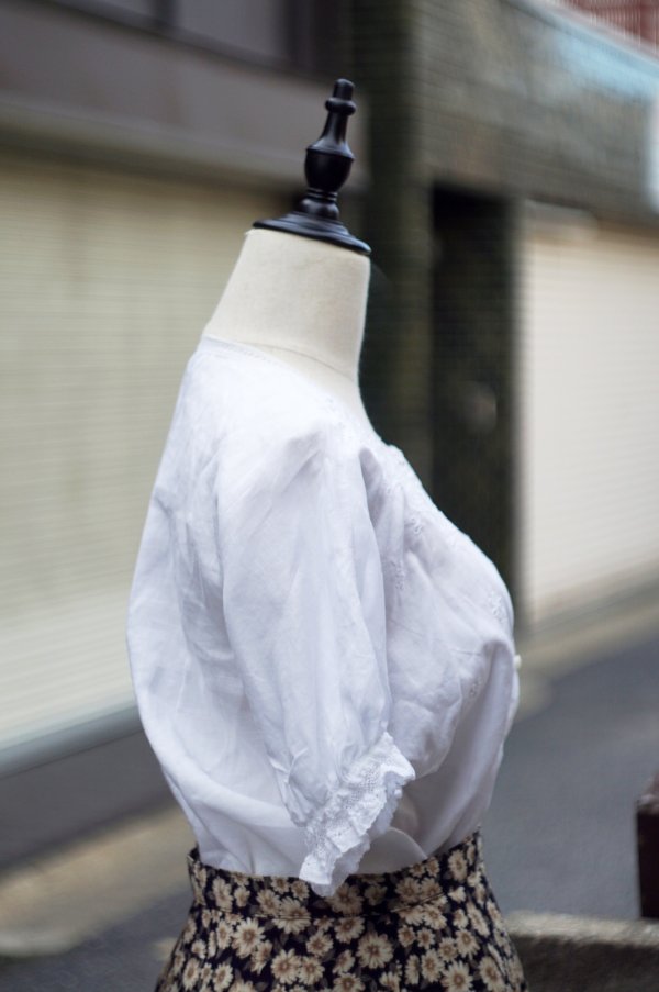 画像6: ”reasop” 無地 白 半袖 ブラウス ラウンドネック カッティングレース [20133]