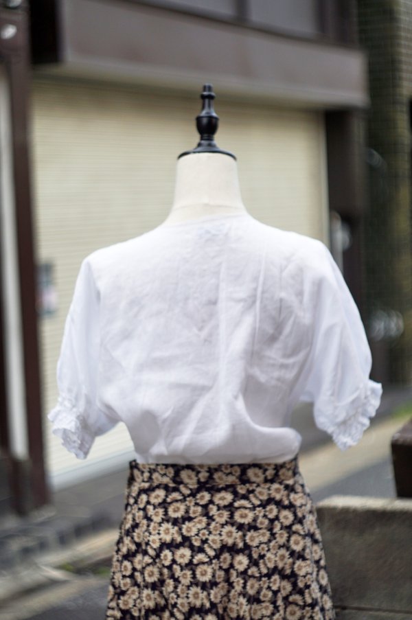 画像8: ”reasop” 無地 白 半袖 ブラウス ラウンドネック カッティングレース [20133]