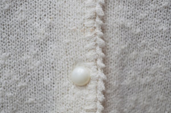 画像4: ”CALEANA” アイボリー コットン混ニット カーディガン ビーズ[20135]