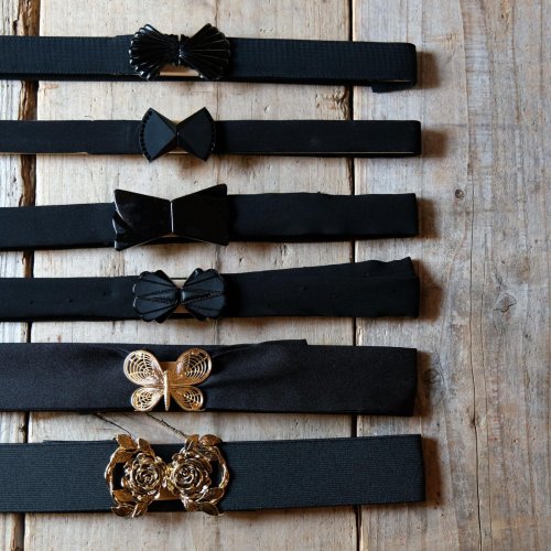 他の写真1: 無地 黒系 アンティークベルト[19976]