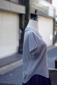 画像8: "Laurals" チェック柄 白×黒 半袖 ブラウス 丸襟 胸ポケット[20153]