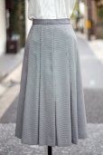 画像1: ハウンドトゥース柄 黒×白 フレア スカート w/72cm[20045] (1)