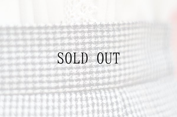 画像6: ハウンドトゥース柄 黒×白 フレア スカート w/72cm[20045]