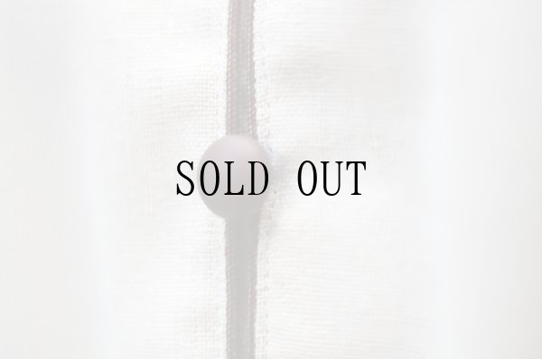 画像7: ”Seine” アイボリー 無地 半袖 レトロワンピース マオカラー プリーツ ウエストゴム [20147]