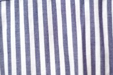 他の写真1: "Leilian" 白×ネイビー ストライプ柄 半袖 コットン ブラウス 丸襟 パフスリーブ[20180]