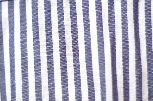 他の写真1: "Leilian" 白×ネイビー ストライプ柄 半袖 コットン ブラウス 丸襟 パフスリーブ[20180]