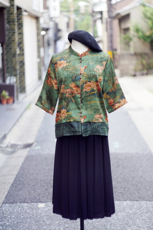 画像7: ブラック ウール スカート フレア  w69cm[20198]