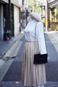 画像5: ”LOUNIE” ベージュ×ブラウン系 ストライプ柄  スカート w69cm[20203]