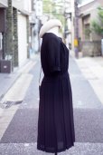 画像2: ”RECEPTION” 黒  無地 半袖 レトロワンピース スクエアネック カッティングレース [20152] (2)