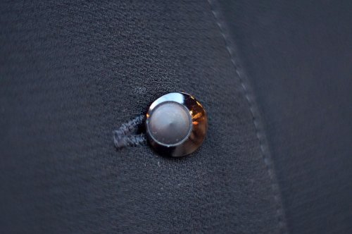 他の写真1: ”RECEPTION” 黒  無地 半袖 レトロワンピース スクエアネック カッティングレース [20152]