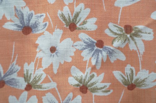 他の写真1: ”DAVID” 花柄 オレンジ系 半袖 レトロワンピース レギュラーカラー ボウタイ ウエストゴム[20208]