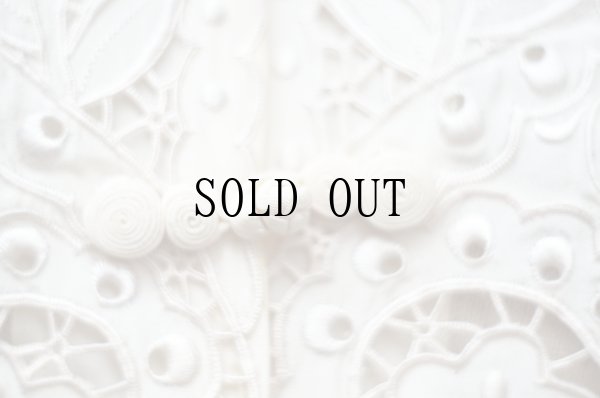 画像6: 無地 アイボリー シルク チャイナブラウス 半袖 チャイナボタン マオカラー  刺繍 [20222]