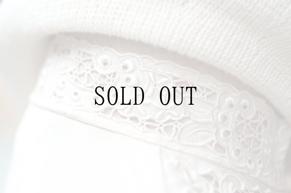 画像9: 無地 アイボリー シルク チャイナブラウス 半袖 チャイナボタン マオカラー  刺繍 [20222]