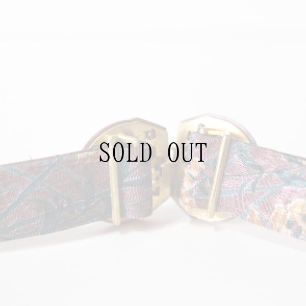 画像5: 花柄 パープル×グリーン系 アンティークベルト[20162]