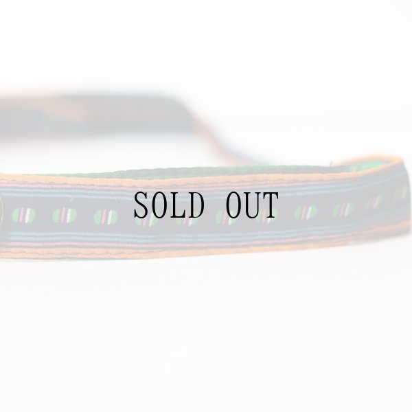 画像4: ストライプ柄 ネイビー×オレンジ系 アンティークベルト[20161]