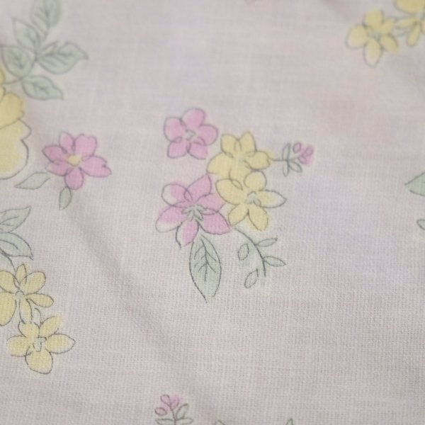 画像4: ピンク系 花柄 ミニスカーフ シルク 51cm×51cm[20178]