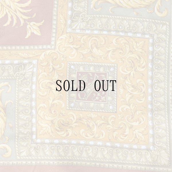 画像3: ブラウン系 装飾柄 スカーフ シルク 89cm×89cm[20171]