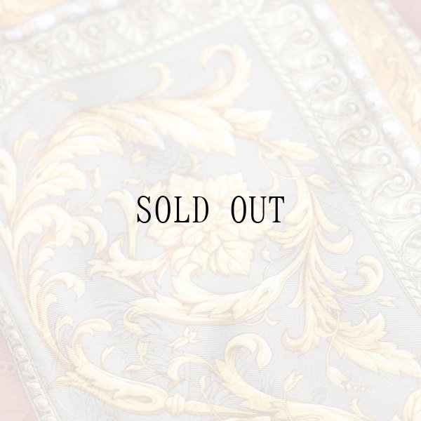 画像6: ブラウン系 装飾柄 スカーフ シルク 89cm×89cm[20171]