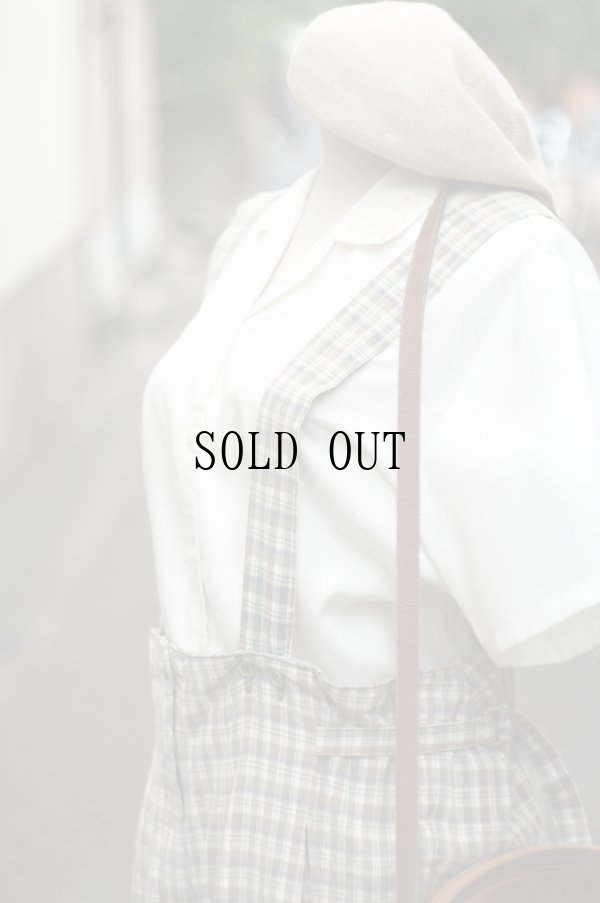 画像7: コットン グリーン×ブラウン系 タータンチェック柄 サロペット [20182]