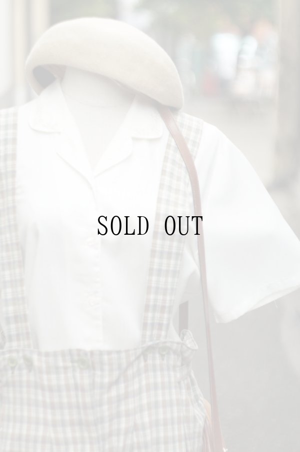 画像5: コットン グリーン×ブラウン系 タータンチェック柄 サロペット [20182]