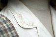 画像2: ※全体写真なし”QUATOREZE” 白 半袖 ブラウス オープンカラー 刺繍  [20217] (2)