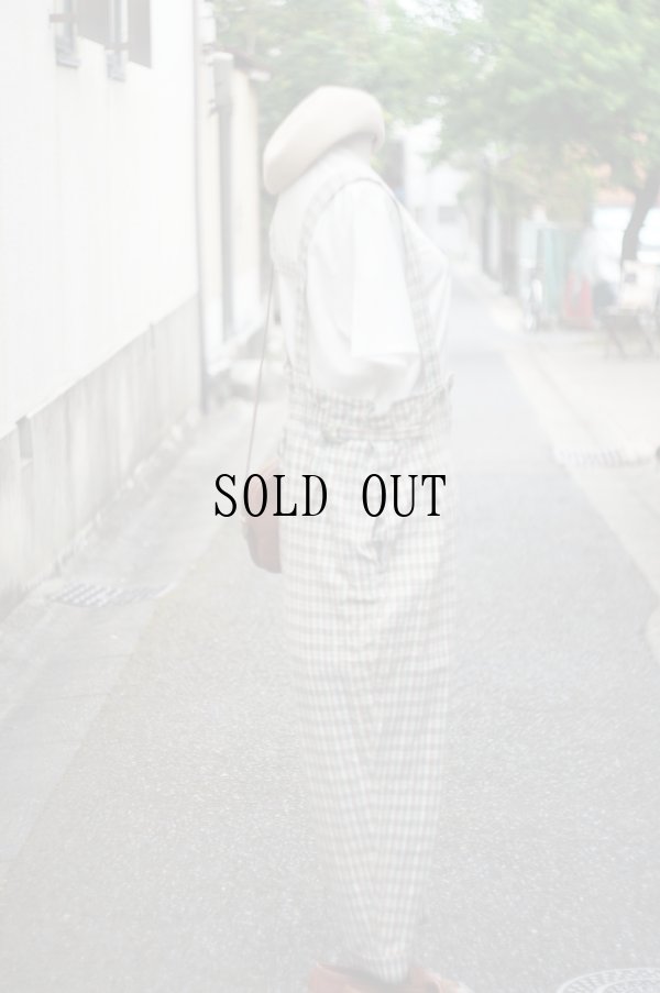 画像3: コットン グリーン×ブラウン系 タータンチェック柄 サロペット [20182]