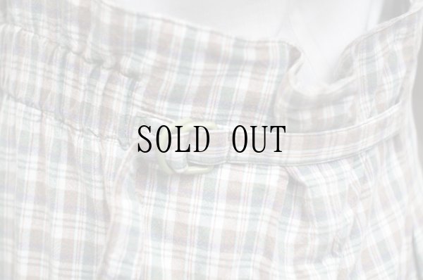 画像9: コットン グリーン×ブラウン系 タータンチェック柄 サロペット [20182]