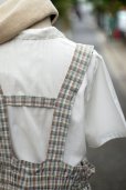 画像8: コットン グリーン×ブラウン系 タータンチェック柄 サロペット [20182]
