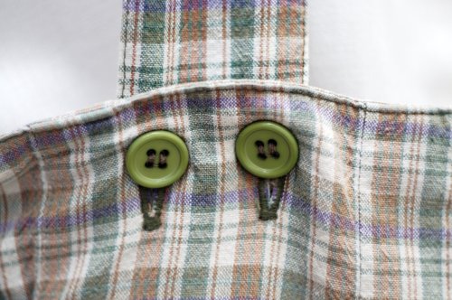 他の写真1: コットン グリーン×ブラウン系 タータンチェック柄 サロペット [20182]