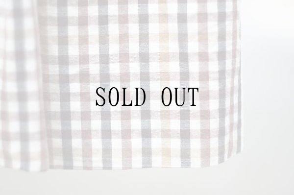 画像10: "Cr ti cle" ブラウン系 コットン チェック柄  レトロワンピース ラウンドネック [20220]